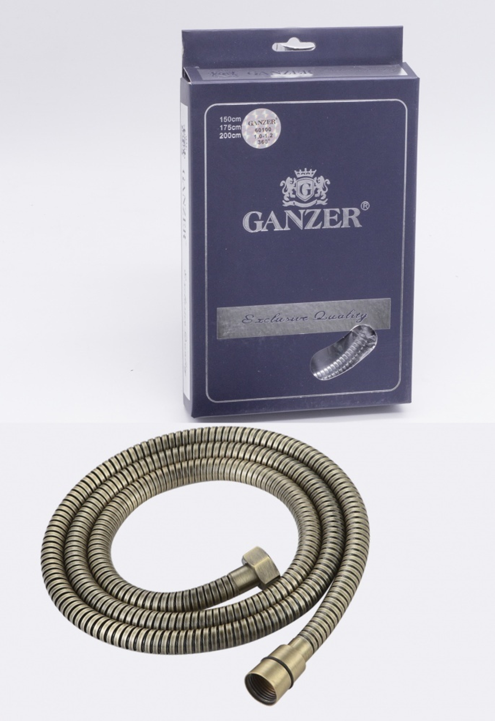 60175-D Шланг для душа  175см. (БРОНЗА) GANZER (50/1шт)