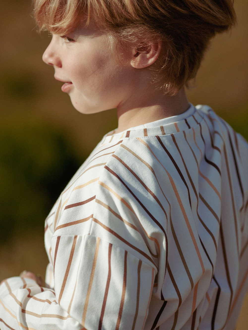 Лонгслив Mjölk Ecru Stripes, уценка