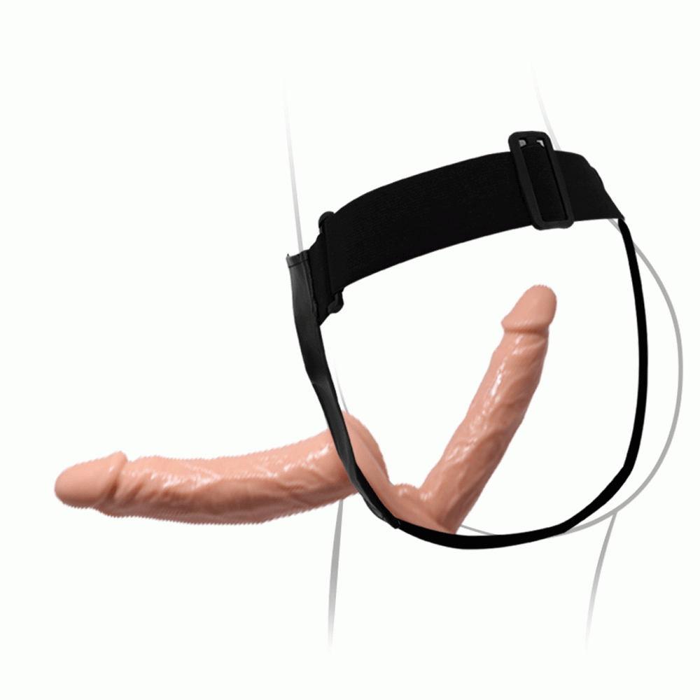 Страпон двойной c трусиками "Ultra passionate Harness" 7.1, Светлый