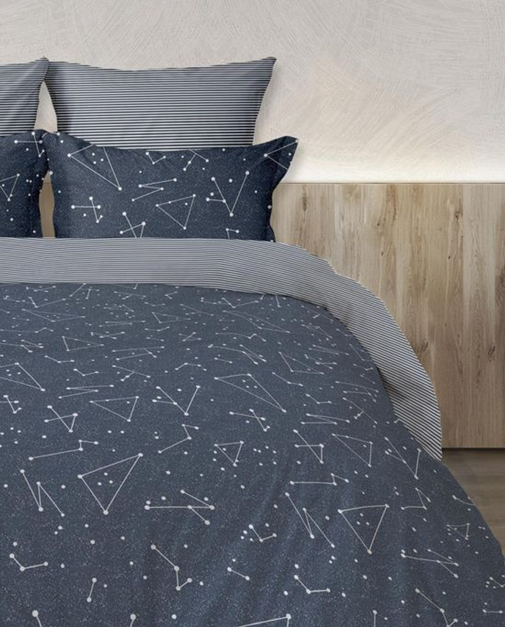 КПБ Бязь "Звездное небо 64048" 1,5СП Пр1,5*2,2; Под 1,55*2,15; нав70/70 2шт