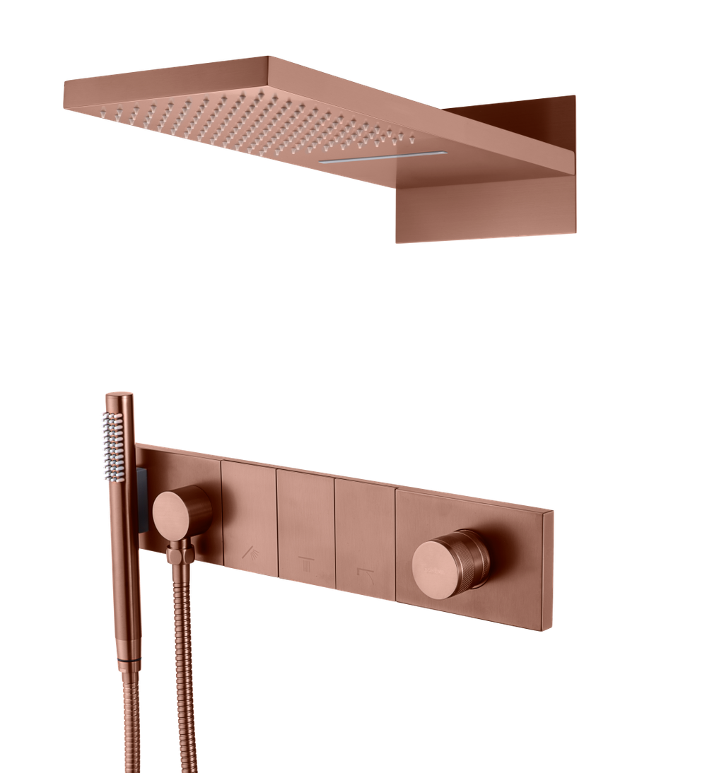 Встроенная душевая система ZODIAC, трехпозиционная BRUSHED BRONZE