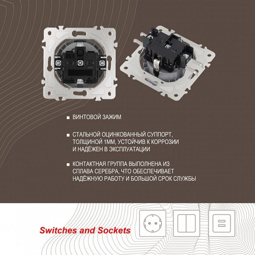 Розетка влагозащищенная с заземлением и со шторкой с крышкой Arte Milano am-202 202.41-1.silver