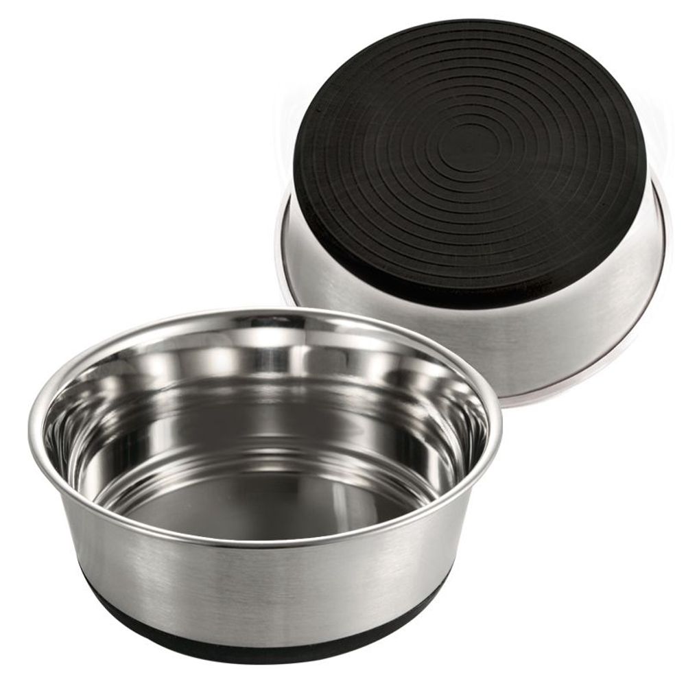 Миска (Triol) 1641 металлическая на резине утяжеленная 1,00л.