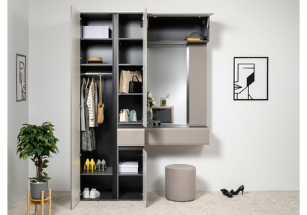 Прихожая Woodville Сейдиль 16.314.01 антрацит, веллюто капучино