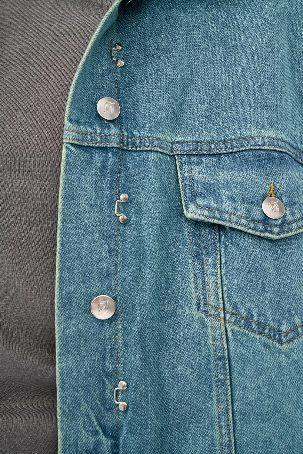 Джинсовая куртка женская зеленая JEANS RELAXED JACKET GREEN