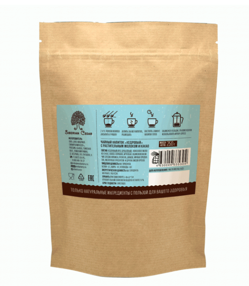 Кедровый напиток "с Кокосовым молоком" / 250 г / дой пак / Сedro / Сибирский кедр