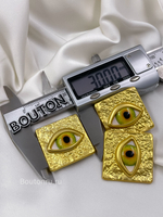 Установочные кнопки Скиап. с зеленым глазом / комплект с шляпкой и кнопками