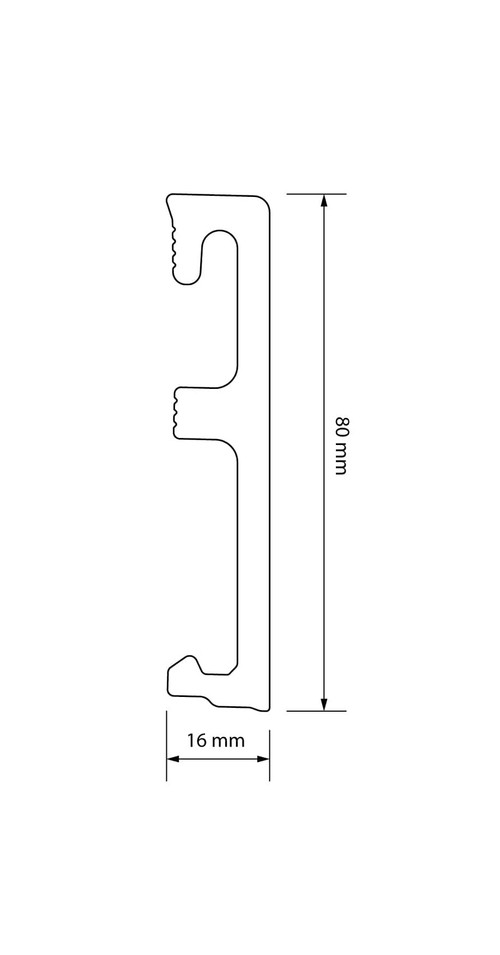 Напольный плинтус SALAG ALPHA 80 CL Dąb Kruger (Дуб Крюгер) (80х16х2400мм)