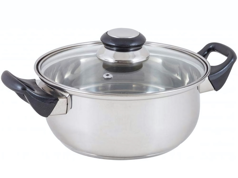 Кастрюля 1,4л нерж со стеклянной крышкой ВАК-01