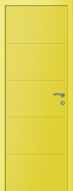 Дверь влагостойкая пластиковая KAPELLI multicolor Ф4Г RAL 1018 Желтый + коробка
