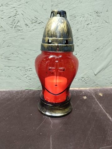 Стеклянная лампада №3 со сменной вставкой (свечой)