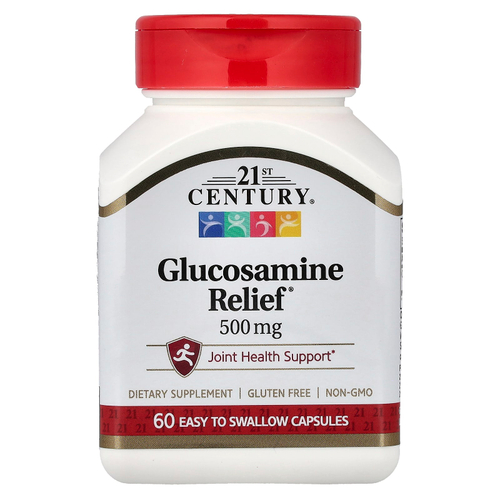 21st Century, Glucosamine Relief, 500 мг, 60 капсул, которые легко глотать