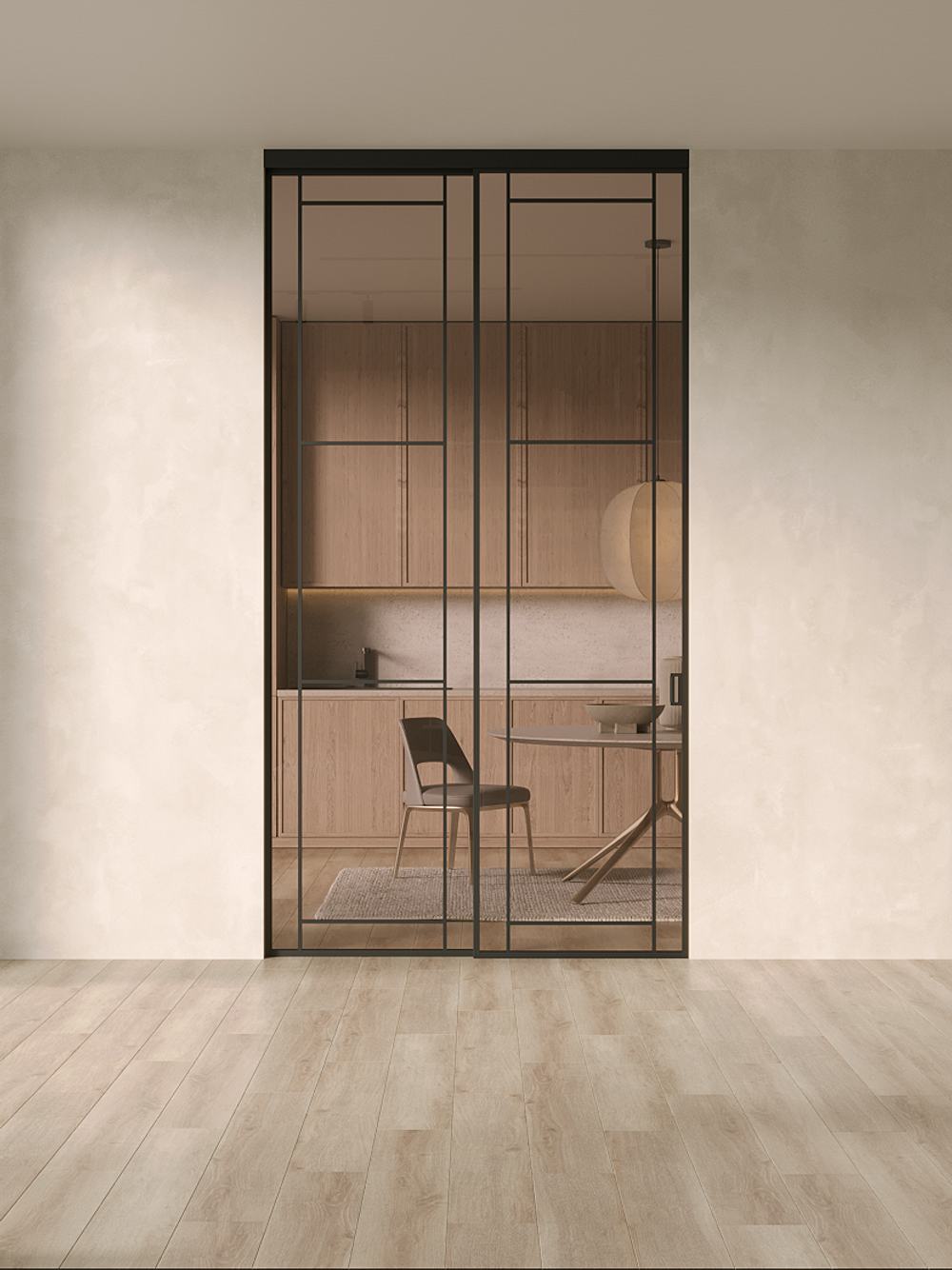 Раздвижная алюминиевая перегородка Minoli Split 17