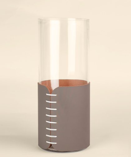 Ваза в кожаном чехле Concord 12 х 30 Серый