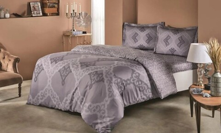 Комплект постельного белья ТАЧ Сатин 2-спальный "CORETTE" V05-Серый