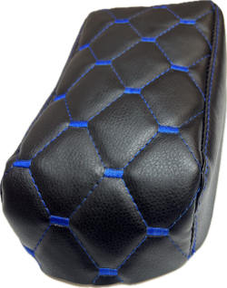 Чехол на штатный подлокотник Лада Веста (синяя нить Рубин)