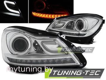 Передние фары Mercedes C W204 chrome