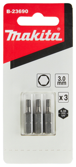 Насадка HEX3.0, 25 мм, C-form, 3 шт. Makita