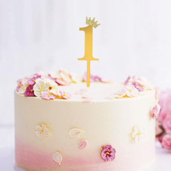 Топпер акриловый  «Цифра 1» (10,5 см,  золотой)