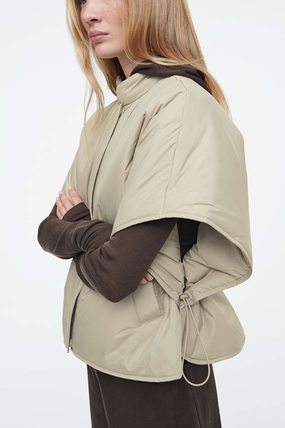 COS ЖИЛЕТ С УКОРОЧЕННОЙ ПОДКЛАДКОЙ, БЕЖЕВЫЙ