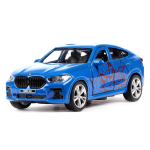 Модель ин. мет. "BMW X6 Спайдермен" 12см, двери, багаж, синий, коробка X6-12-SM-BG (Технопарк)