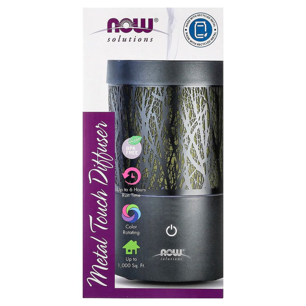 NOW Foods, Solutions, металлический диффузор, черный, 1 шт.