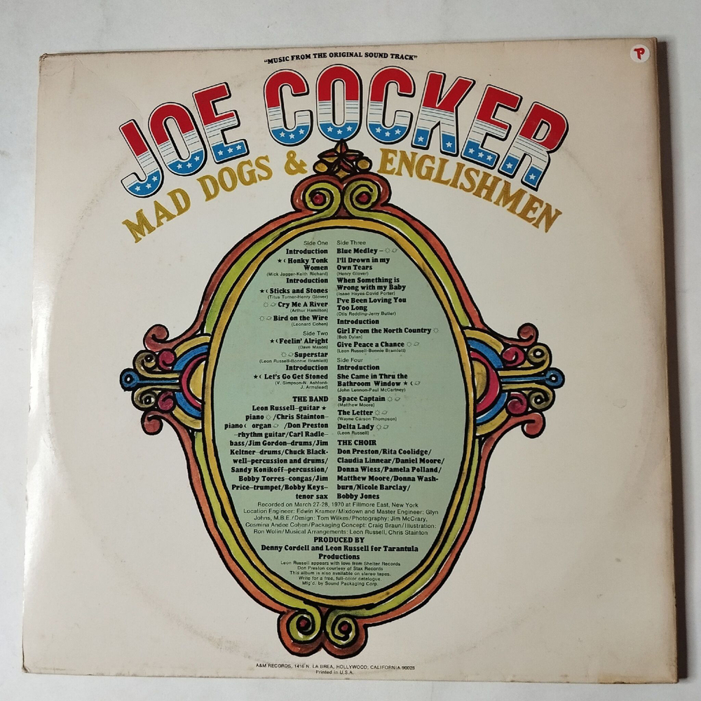 Винтажная виниловая пластинка LP Joe Cocker Mad Dogs and Englishmen (USA 1970)