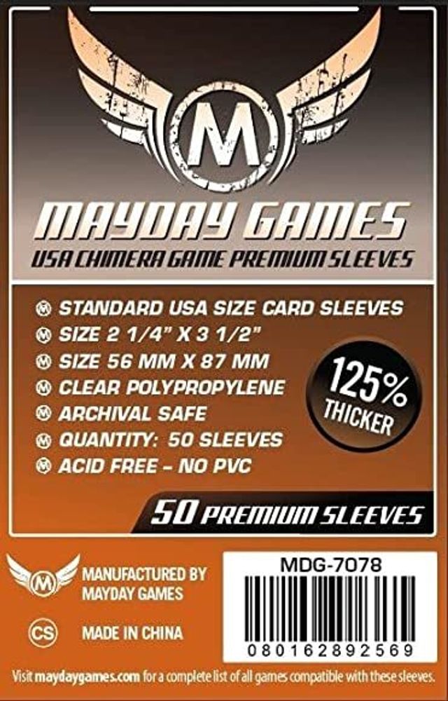 Dark Orange Label Premium USA Chimera Game Sleeves 57.5x89mm 50 Pack (MOQ 2)