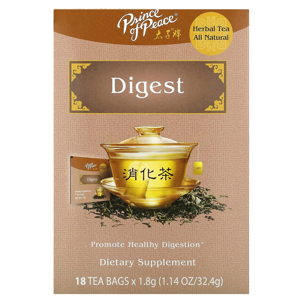 Prince of Peace, Herbal Tea, Digest, 18 чайных пакетиков, 32,4 г (1,14 унции)