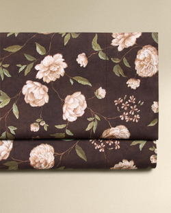 Zara Home - Простыня с цветочным принтом, коричневый, 270x280 см