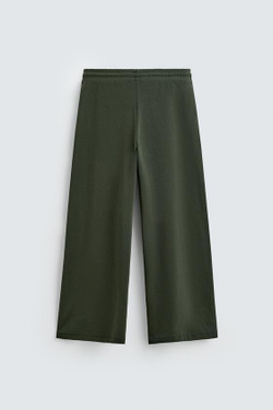 ZARA ДЖОГГЕРЫ WIDE FIT СО СКЛАДКАМИ, МЯГКИЙ ЗЕЛЕНЫЙ