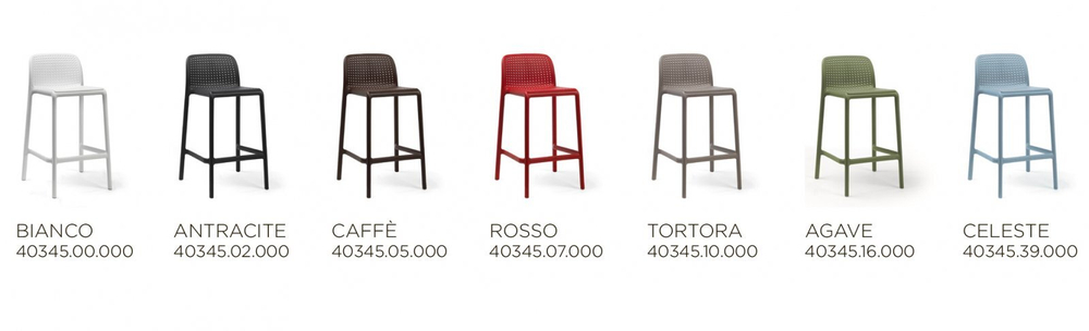 Стул пластиковый полубарный Nardi Lido Mini, белый