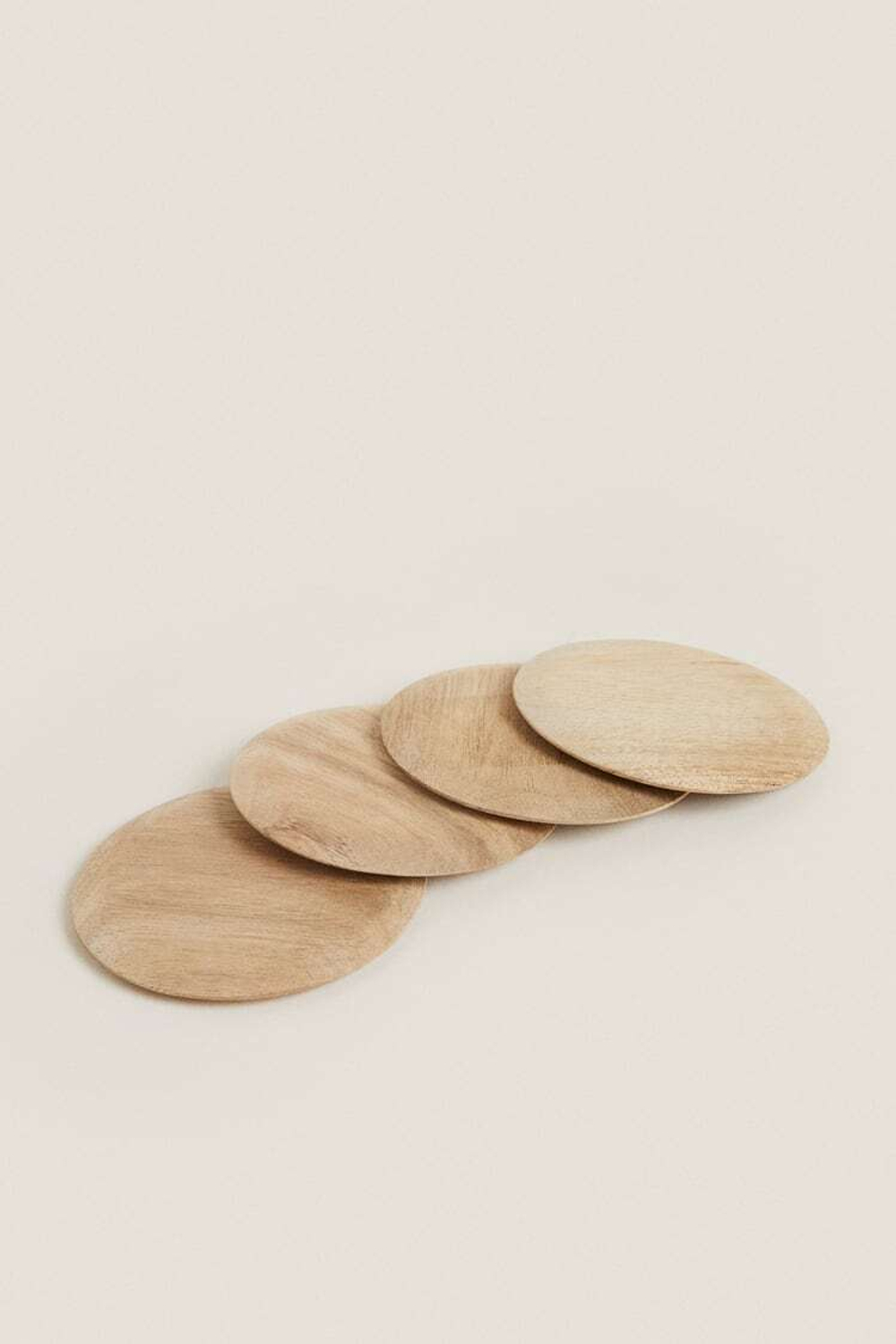ZARA HOME ДЕРЕВЯННЫЕ ПОДСТАВКИ (НАБОР ИЗ 4 ПРЕДМЕТОВ),  СВЕТЛО-БЕЖЕВЫЙ