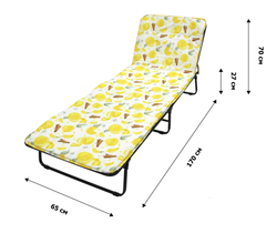 Кровать раскладная Стефания п/мягкая лист 10мм (цвет ткани разноцветный рис.лимоны (4 шт. в уп.)