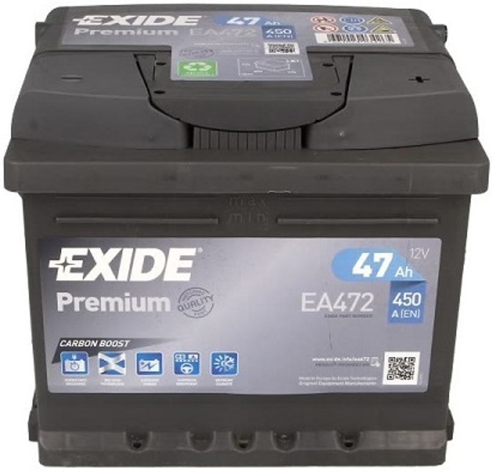 Exide Premium 6СТ- 47 ( EA472 ) аккумулятор ( низкий )