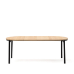 Montuiri круглый раздвижной стол из дубового шпона и черной стали