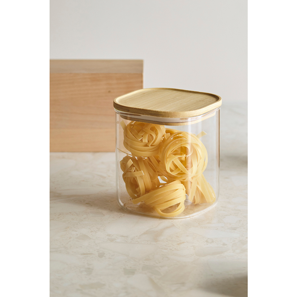 Банка для хранения квадратная glass bamboo, 1,5 л