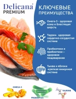 Delicana Сухой корм для стерилизованных кошек с лососем, 8 кг