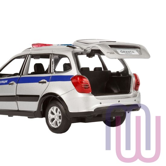 МОДЕЛЬ МАШИНЫ 1/24 LADA GRANTA CROSS ПОЛИЦИЯ СЕРЕБРЯНЫЙ