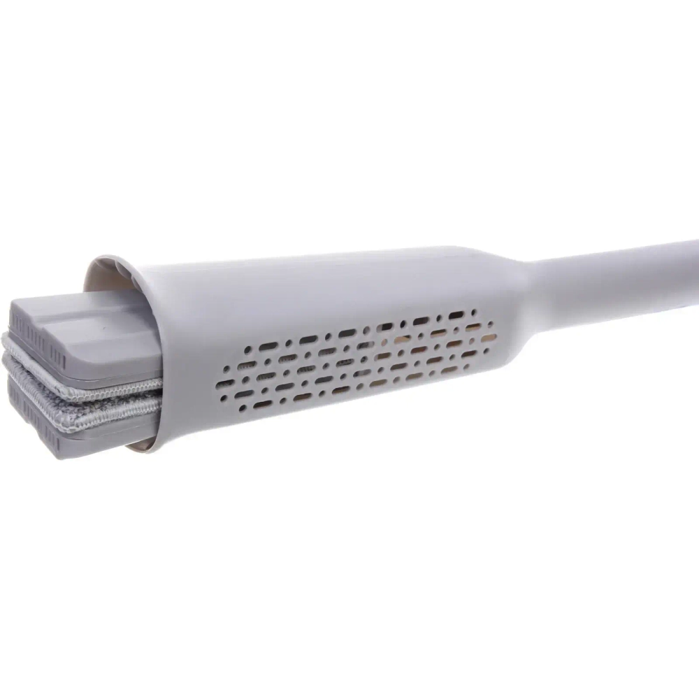 Швабра с отжимом, ручка 125 см. в комплекте две насадки цвет серый