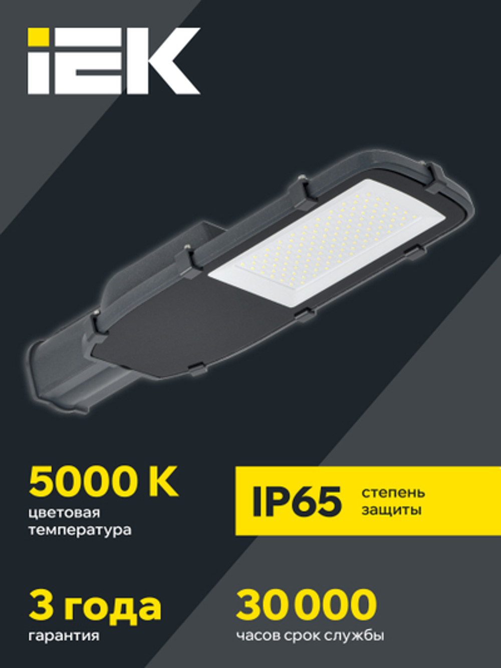 Светильник светодиодный консольный ДКУ 1002-100Д 5000К IP65 серый IEK
