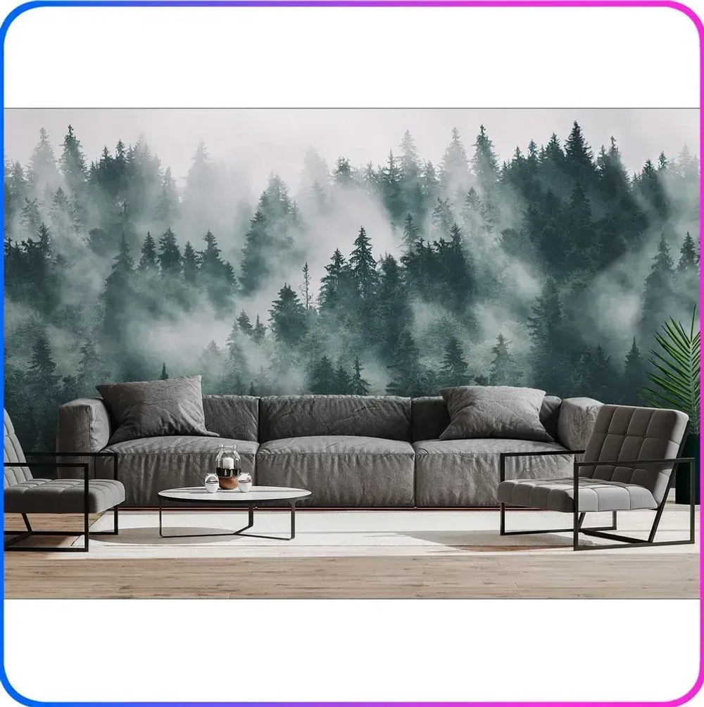 Фотообои 3d на стену флизелиновые Туманный лес 500х270 см Luxury Walls AM13105