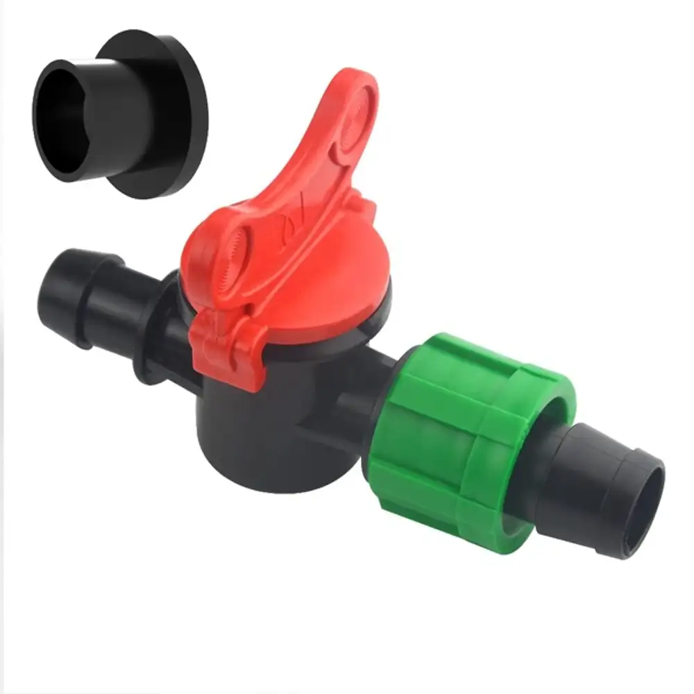 Кран стартовый для капельной ленты полнопроходной, под резинку 16мм, Китай