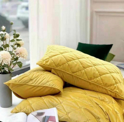 Постельное белье ЕВРО Велюр Желтый