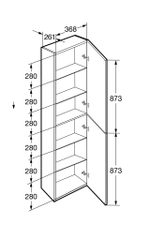 Шкаф-колонна Roca Ona 1750 темный вяз A857635511