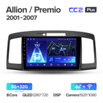 Teyes CC2 Plus 9" для Toyota Premio, Allion  2001-2007