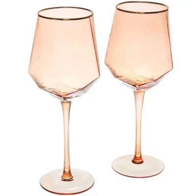 Бокал для вина 500мл «ICE CRYSTAL» в наборе 2шт, медовый