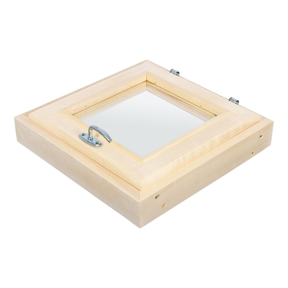 ФОРТОЧКА ДЛЯ БАНИ И САУНЫ 40*40 СМ ДВОЙНОЕ СТЕКЛО, РУЧКА, ЗАТВОР, ПЕТЛИ (1) "БАННЫЕ ШТУЧКИ" 32504