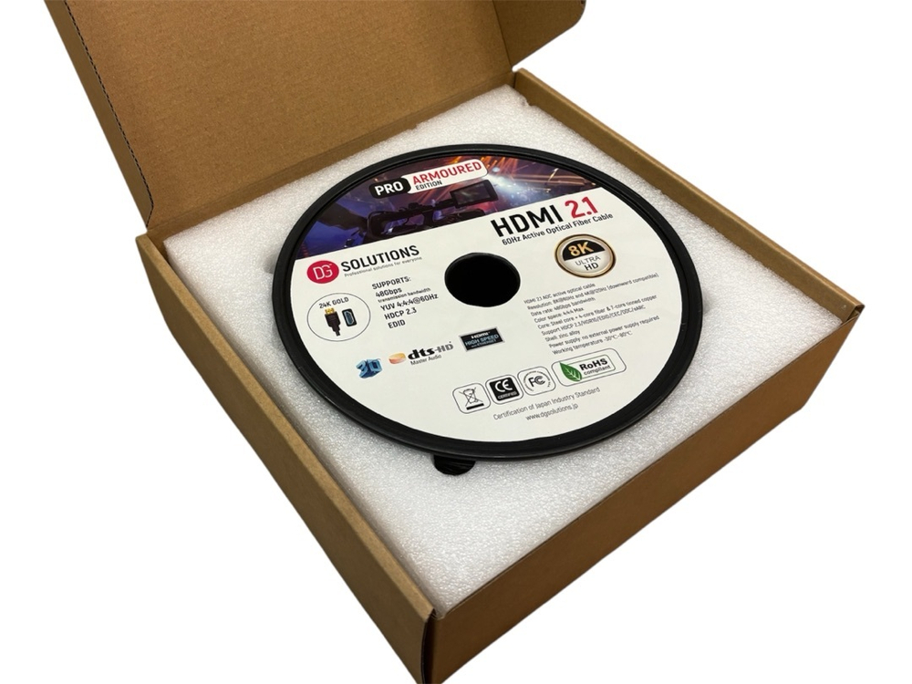 30 метров - 8K 60Hz HDMI Armoured PRO - Армированный кабель оптический v2.1