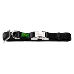 HUNTER Ошейник для собак ALU-Strong L (45-65 см) нейлон с металлической застежкой черный